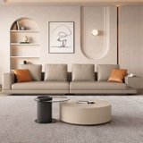 Luo Xuan Simple Leather Living Size Apartment, современная простота Cowhide Connellite Подвесное диван три человека