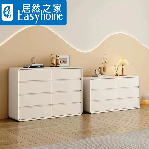 恋世 Современный простой светлый роскошный белый шкаф для хранения в спальне из цельного дерева, 568 шкаф с выдвижным ящиком, настенный шкаф для гостиной