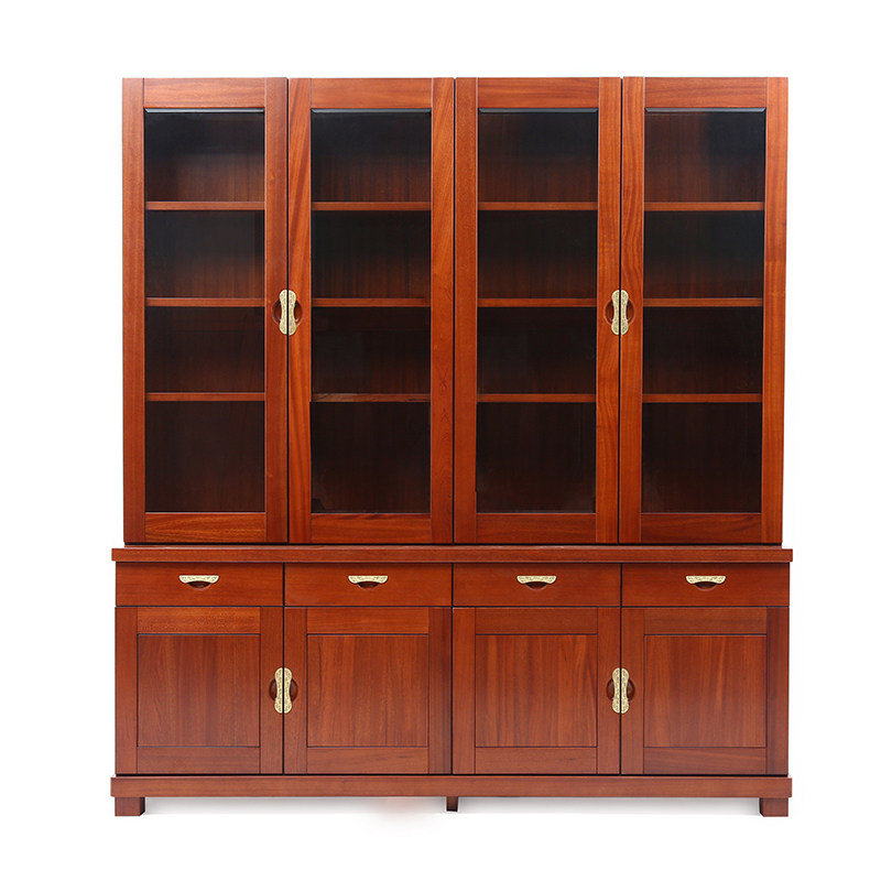 Yipinmuge new Chinese-style solid wood fully straight spelling semi-mortise bookcase 2000 1500 1000 *435 *2200