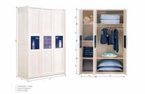 Songbao Kingdom solid wood three-door wardrobe