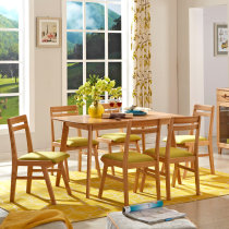 Guangming Furniture Nordic simple all solid wood rectangular dining table red oak dining table and chair combination solid wood color dining table