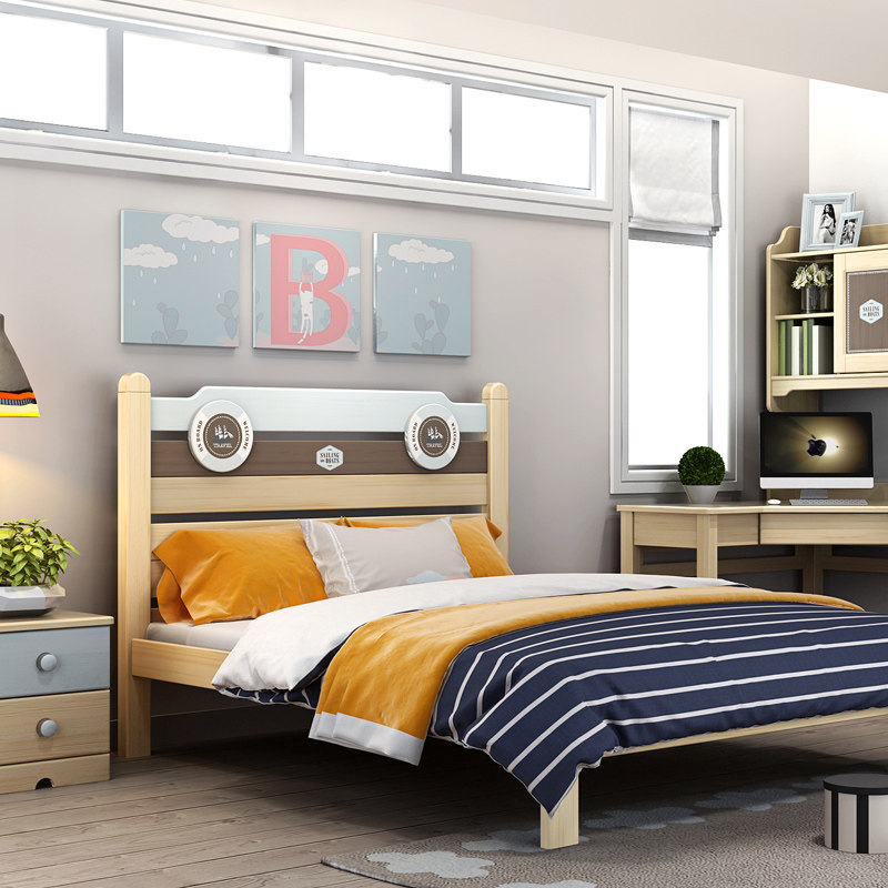 ABC Navy Admiral Solid Wood Bed Classic Log Bed 1 2M Monomer Bed