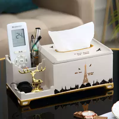 Simple modern home decoration tissue box European-style luxury home living room coffee table remote control storage removable toilet paper ornaments