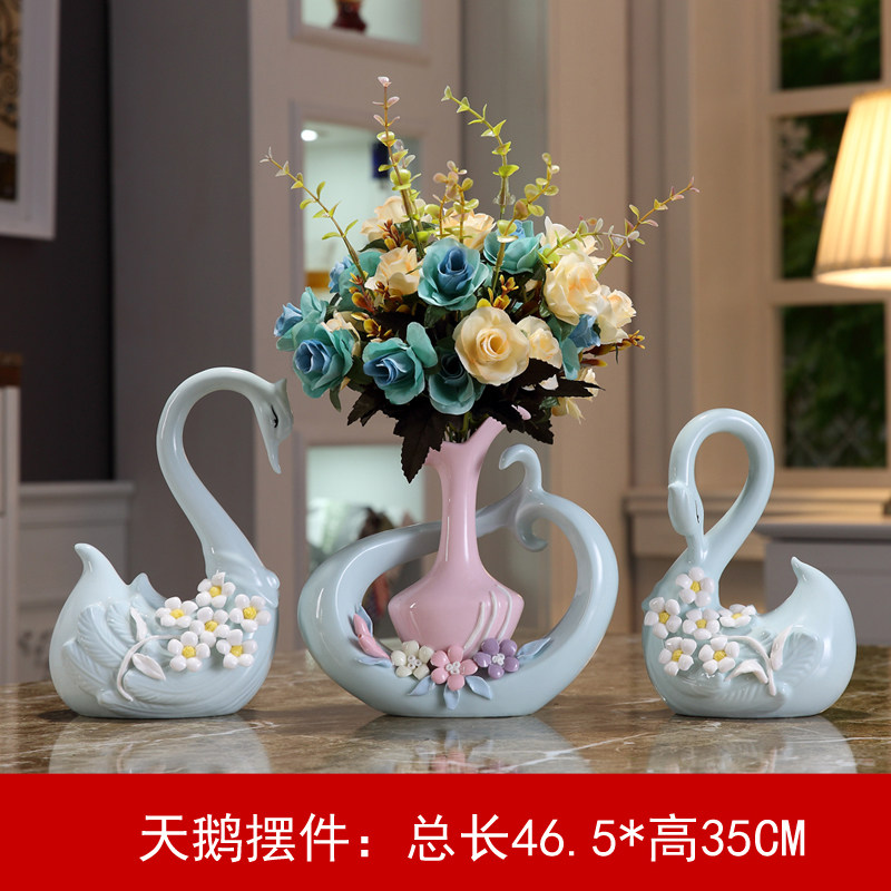 Modern Home Ceramic Furnishing Adornment Living-room Xuanguan TV Cabinet Flowers Inserts Swing Pieces Jo Relocation Gift Wedding Gifts