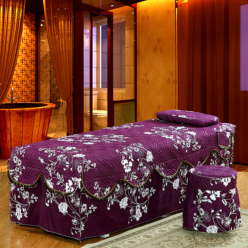 Bedspread bedspread đơn lớp mỹ phẩm thông thường bộ thẩm mỹ viện khăn trải giường massage đặc biệt một mảnh hình thang tròn đầu vuông - Trang bị tấm giá khăn trải giường spa