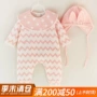 Em bé mùa thu và mùa đông romper romper em bé sơ sinh trăng tròn trăm ngày quần áo 0-3 tháng cotton dày quần áo liền thân thu đông cho bé