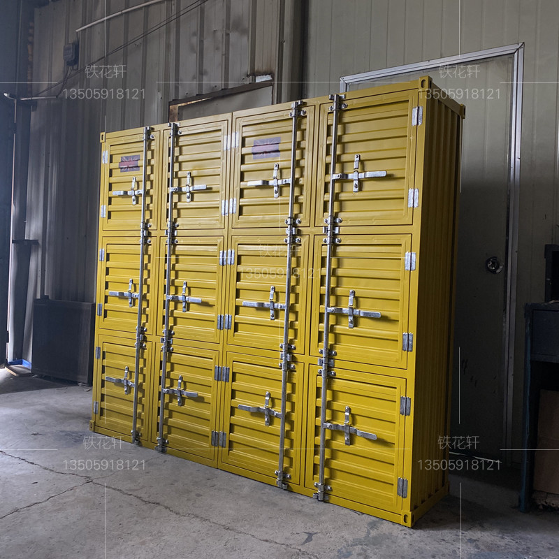 Industrial style bookcase storage cabinet container wrought iron retro storage cabinet gym locker locker staff cabinet