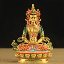Wuliang Buddha statue Tibetan tantric gilded painting longevity Buddha statue dedicated to ornaments home carved 6 inches
