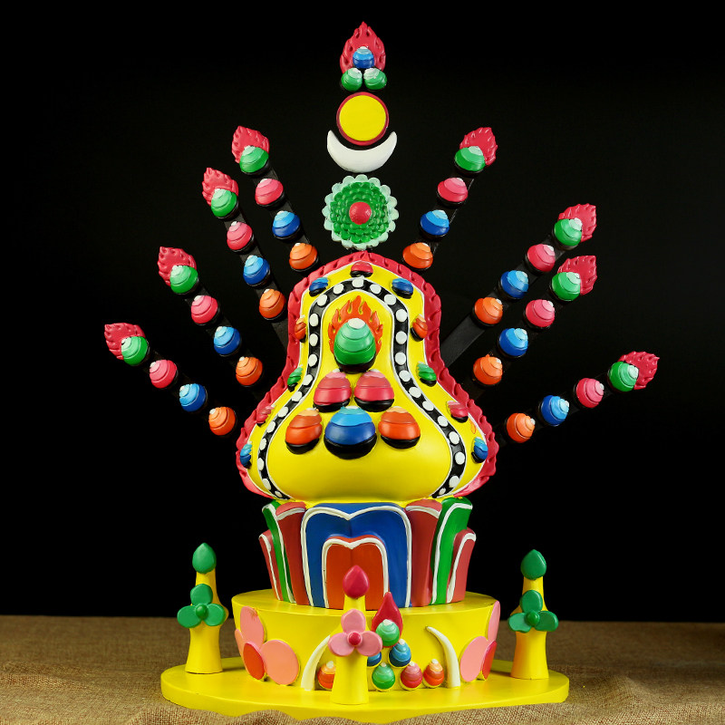 Tibetan Buddhist Resin Lotus Division Floral Galomeo Galloh Eight For Flower Gallots