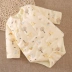 Túi cotton cho bé Quần áo rắm cho bé Bộ váy dài tay hình tam giác Trẻ nhỏ làm dày quần áo ngủ một mảnh mùa thu đông bodysuit bé trai 0-24 tháng Áo liền quần