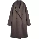 Двусторонное кашемировое длинное демисезонное шерстяное шерстяное пальто, изысканный стиль, средней длины, в корейском стиле