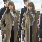 Хаки весенний плащ, длинная куртка, коллекция 2022, тренд сезона, подходит для подростков, средней длины, в корейском стиле, изысканный стиль