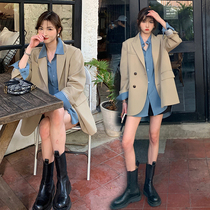 Card Its Color Suit Jacket Woman Spring Autumn 2022 New Korean Version Small Sub Design Sense Chic Little West Suit Suit