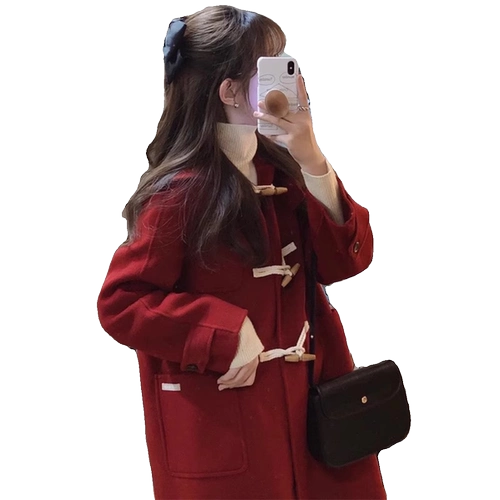 Черное зимнее шерстяное пальто с капюшоном, коллекция 2023, подходит для подростков