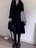 Черный плащ, длинная осенняя небольшая куртка, средней длины, в корейском стиле, подходит для подростков, в британском стиле