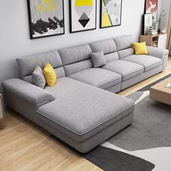 Fabric Sofa, Cotton and Linen Chaise Lounge, Direct Sale from Manufacturer, Removable and Washable, Suitable for Various Living Room Sizes, Breathable Furniture