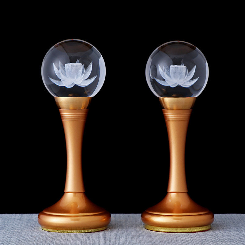 Seven color discoloration crystal lotus light Buddhist supplies Buddha Former Changming lamp plug-in for lamp home electrifying water crystal lamp