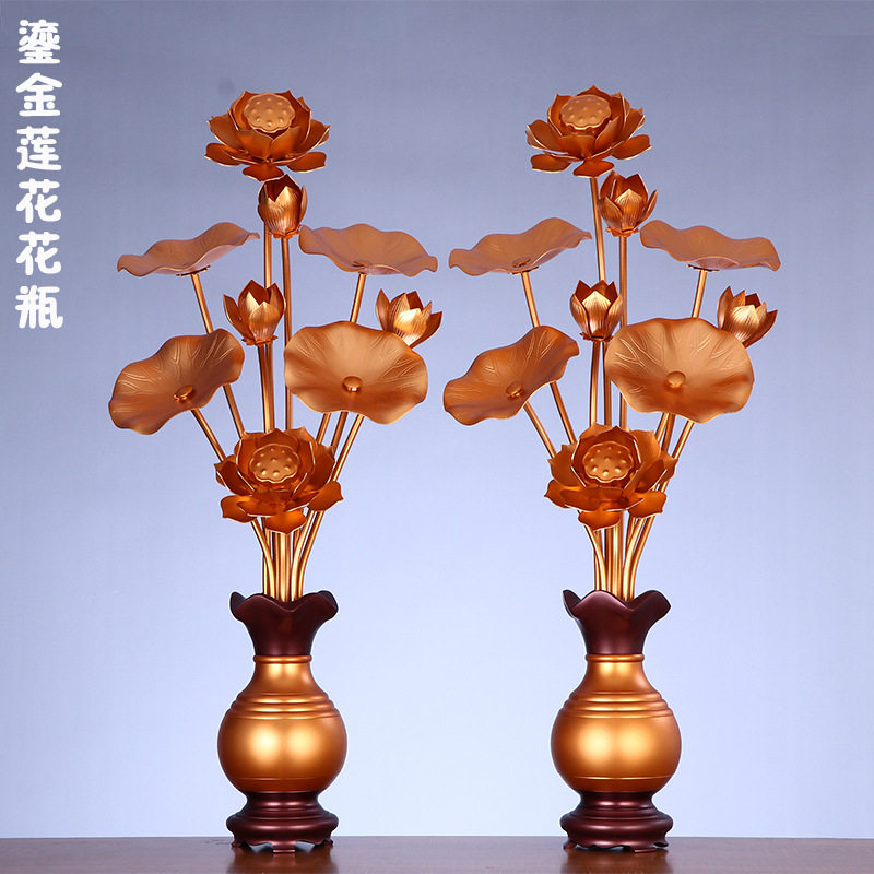 For Buddha Gift Lotus Vase simulation Lotus Vase Household Zen Swing Piece Buddha for Table Settlement