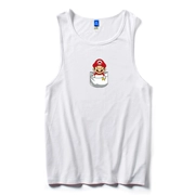 Áo vest nam nam mùa hè thương hiệu phim hoạt hình thể thao giản dị thể dục mồ hôi vest vest vai XL biển vest nam