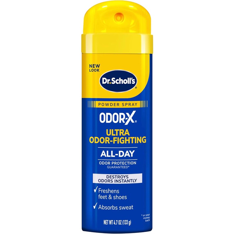 Domestic In-Stock Dr. [Presumably a Name or Abbreviation] Scholl's Deodorant Powder Spray Instantly Eliminates Odors and Provides All-Day Freshness for Shoes and Socks.