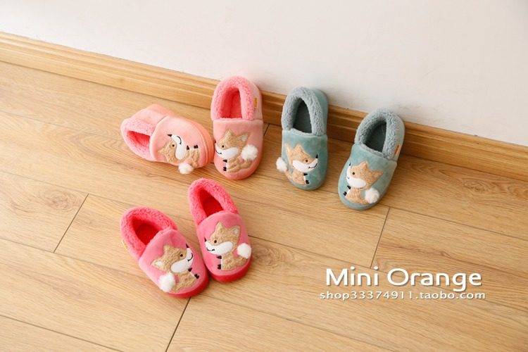 Pantoufles enfants en suède pour hiver - Ref 1009846 Image 4