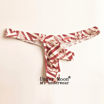 Low-Waist Floral Elephant Trunk Underwear Men's Detachable Thong Ultra-Thin Ice Silk Men's T-Pants Male Jj Cover