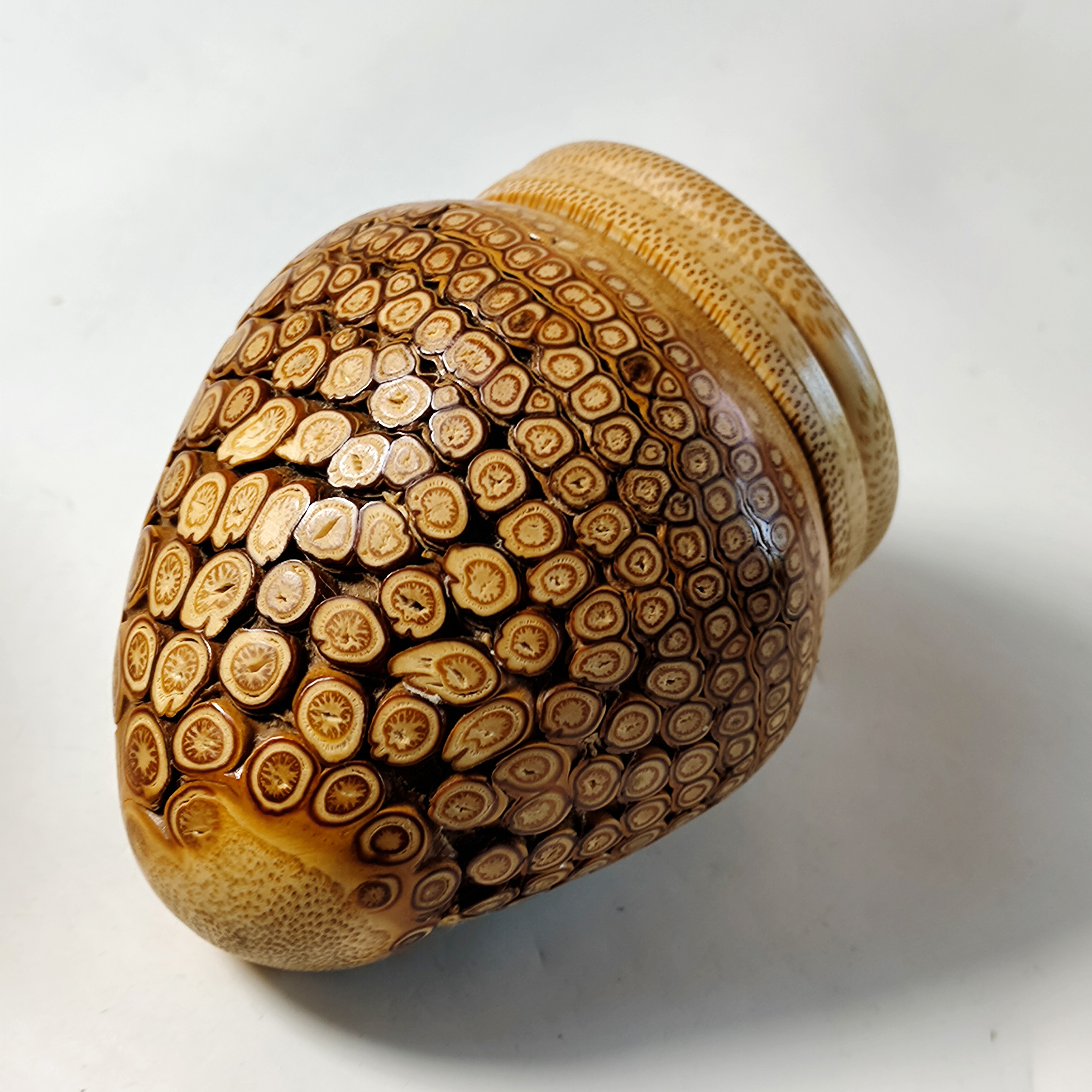 友人館蔵 木材細密彫 竹編紋 儲物罐 茶葉罐 置物 賞物 稀少 貴重