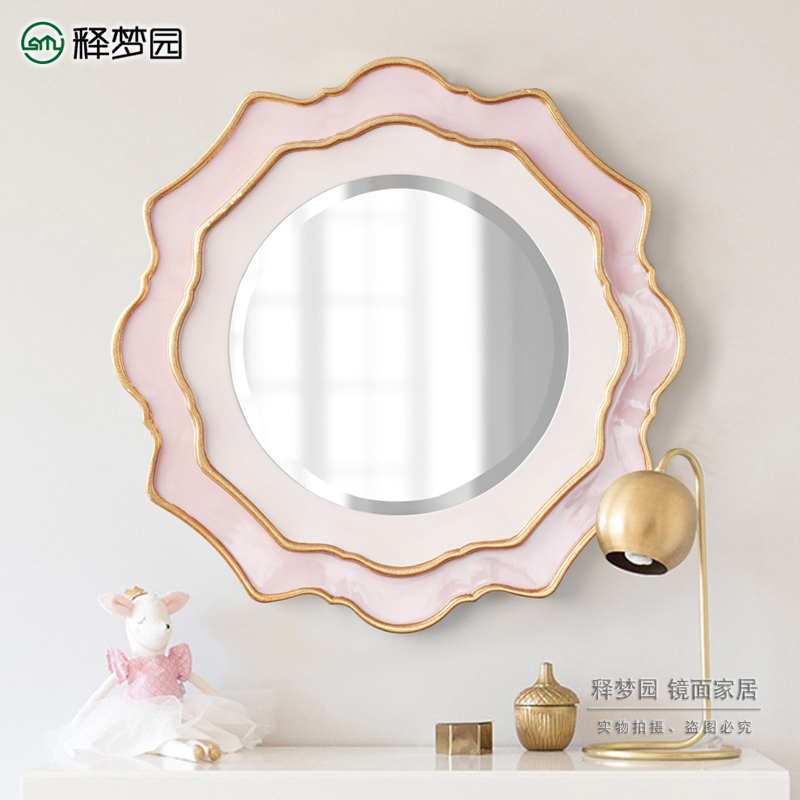 Release Dream Garden European and American style Decorative Mirror Living Room Background Wall Wall-mounted Mirror Creative Genguan Art Mirror Bathroom Mirror 2167