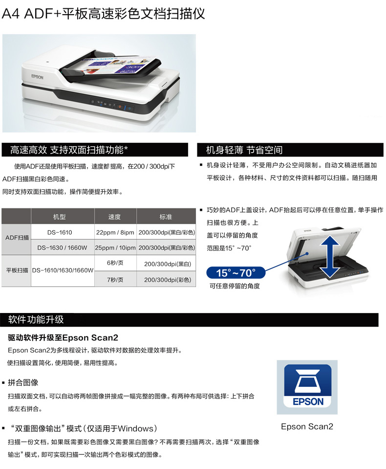 [SF] Máy quét tập tin A4 hai mặt tốc độ cao Epson Epson DS-1630 - Máy quét