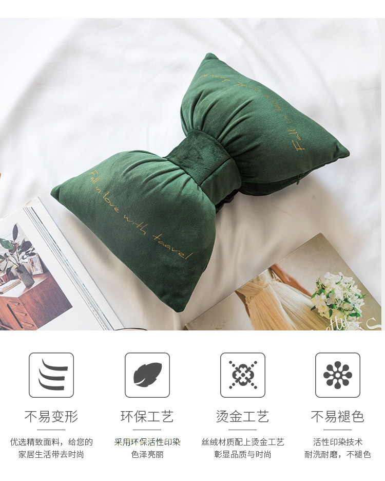 Lal chic style nhung đệm phụ kiện cổ gối tựa đầu xe ô tô xe gối cúi đầu - Gối gối kê cổ