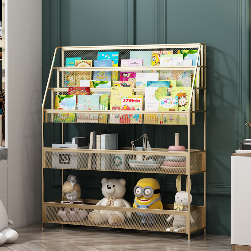 Iron artist used landing kindergarten pupil toy shelf children's bookshelf for children's bookshelf easy to sort out bookcase