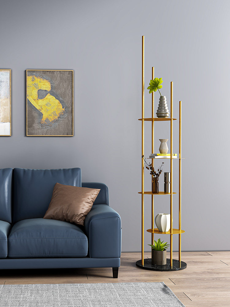 Household wrought iron flower rack shelf interior decoration decoration flower shelf living room creative floor-to-ceiling simple flower pot rack