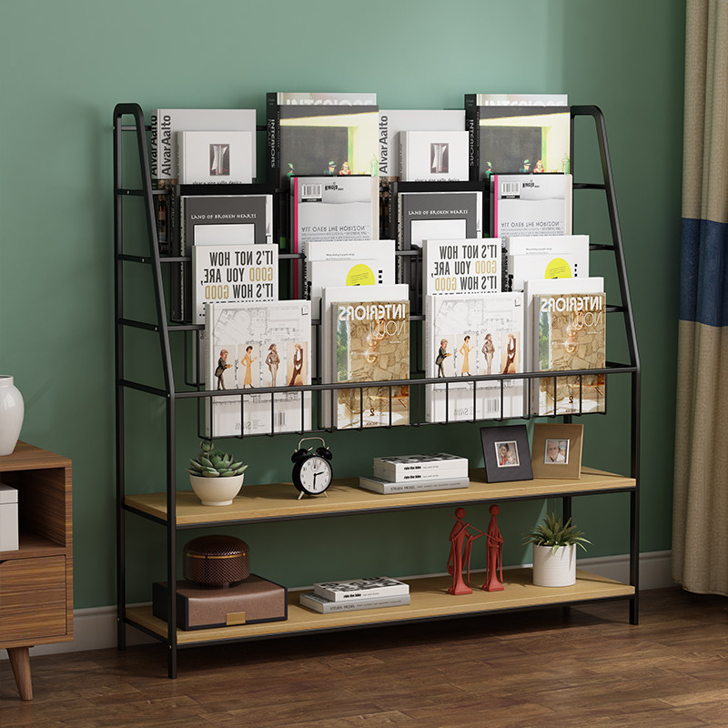 Bookshelf Children's Picture Book Rack Reading Rack Home Floor Bookcase Shelf Newspaper Rack Magazine Rack Book Storage Shelf