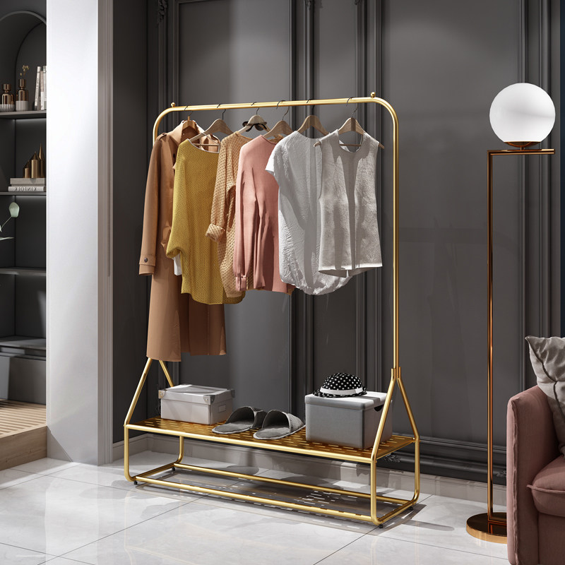 Clothes frame landing bedroom cloak rack household easy hanging clothes drying rack mesh red single pole simple hanging rack