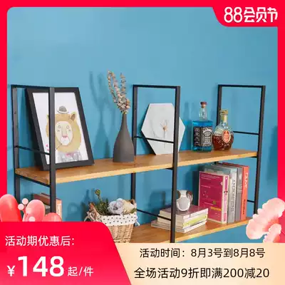 Wall book shelf Wall word partition Wall wall cabinet Living room wrought iron wall hanging wood laminate Multi-layer kitchen shelf
