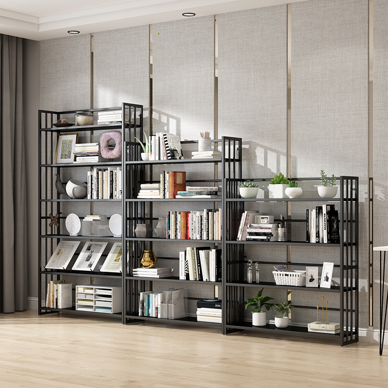 Floor Bookshelf Iron Art Home Shelving Office Bedroom Student Book Containing Deck Shelving Children Simple Bookcase