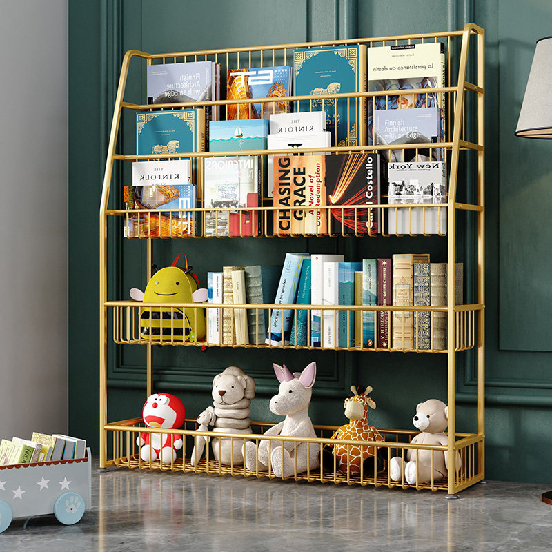 Children's bookshelves Floor bedrooms Toddlers Toys Toys Containing shelves Students Small Easy bookcases Home Iron Art Racks