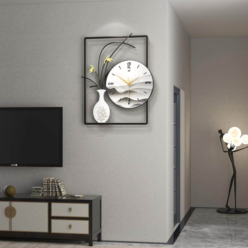 New Chinese hanging clock Living room light extravagant modern minimalist watches China Wind creativity Fashion Home Decorative Clock Hanging Wall