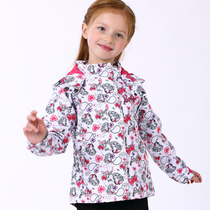 Girl Coats Spring Autumn New Baby Foreign Air Barbie Cartoon Sunscreen Swarm Up and rain-style Windswept Vanguard Jacket