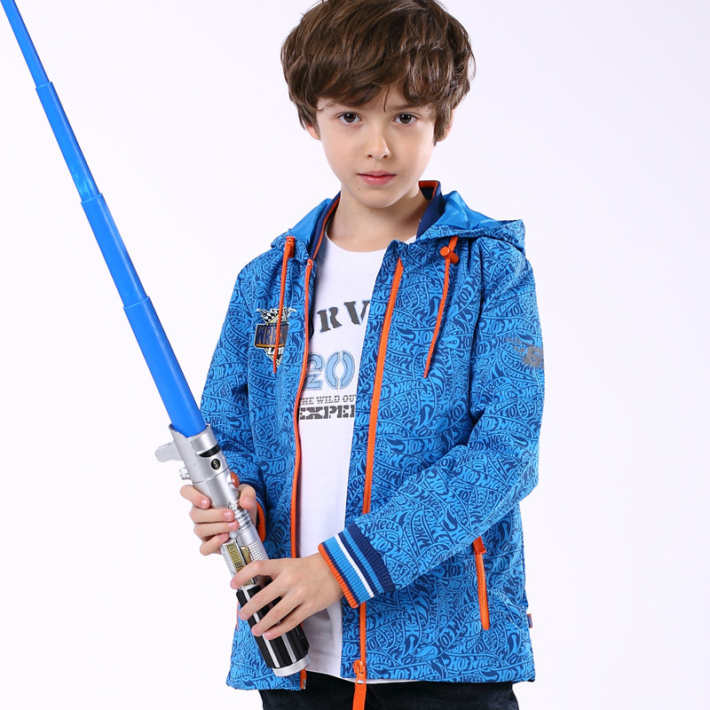 Boys' jacket spring and autumn new racing print top trendy cool European version simple and handsome sunscreen and rainproof windbreaker jacket