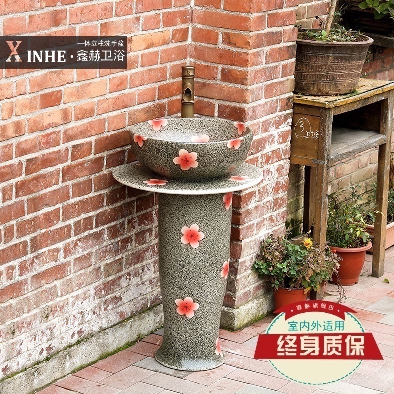 Toilet lavabo ceramic column type balcony one retro art basin basin pool face basin of vertical column