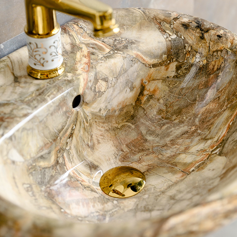Ceramic washbasin marble columns basin vertical household balcony toilet lavabo xian ground contracted small family