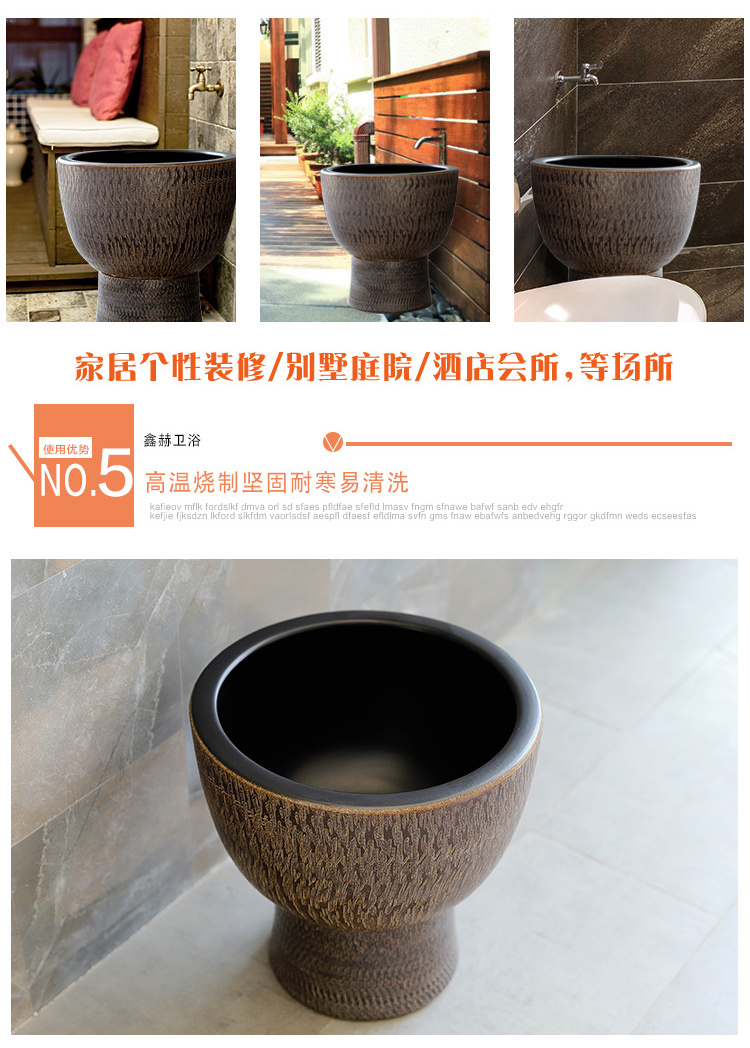 The Mop pool handicraft in jingdezhen ceramic household balcony retro archaize floor size Mop pool