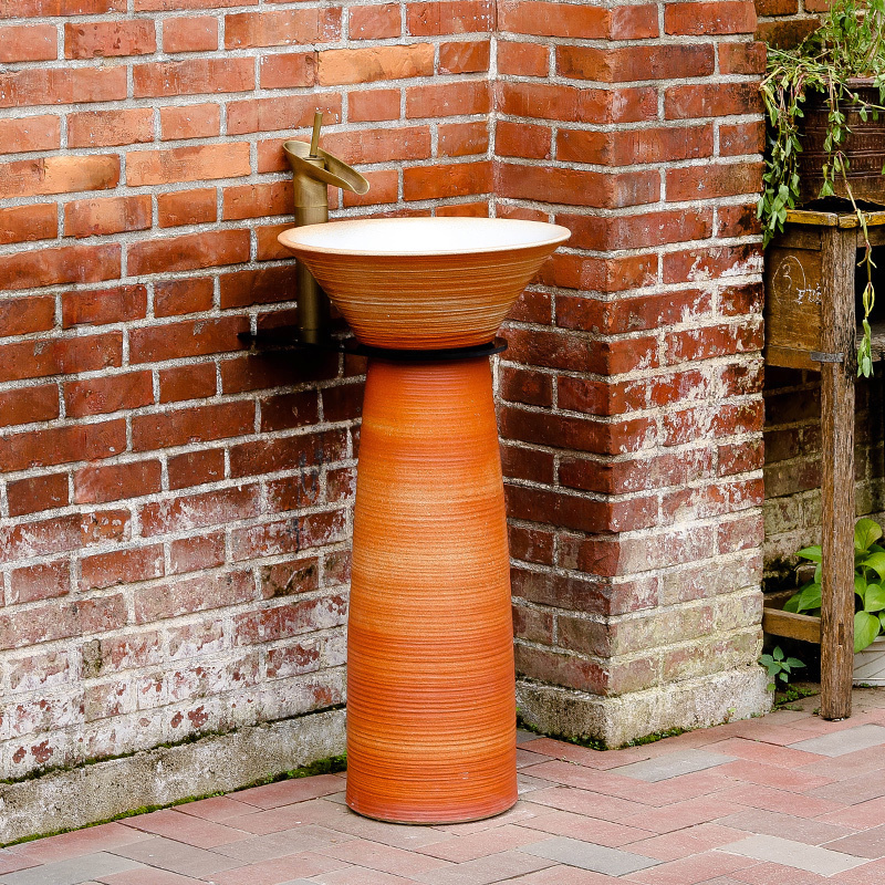 Pillar lavabo ceramics basin balcony landing integrated basin washing a face, antique art column column restoring ancient ways the basin that wash a face