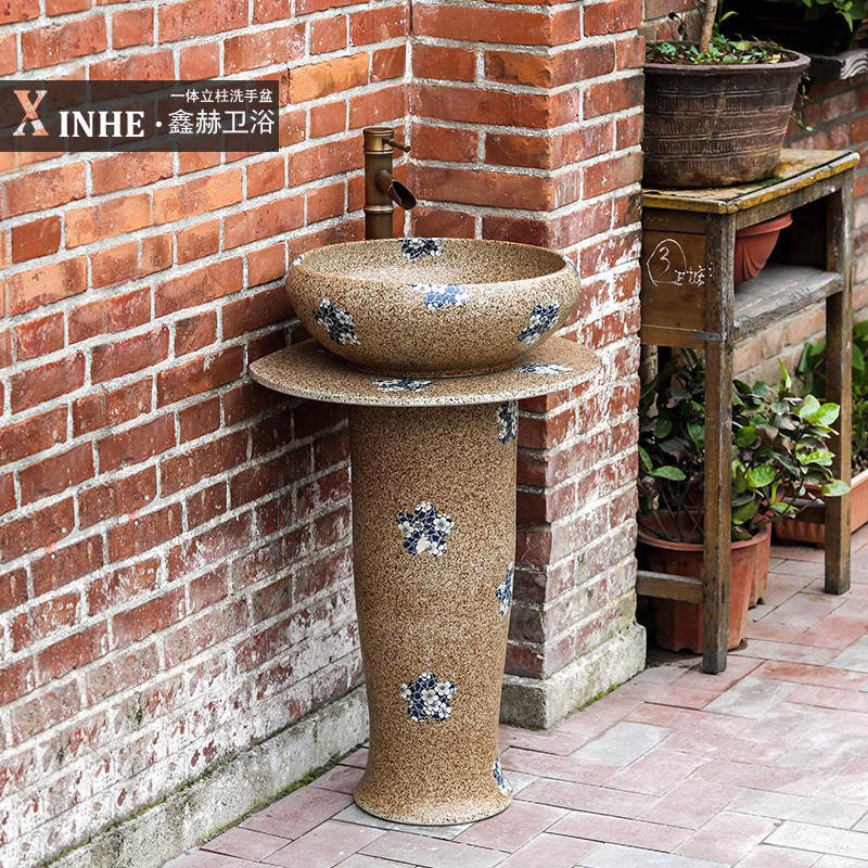 Lavabo jingdezhen ceramic column is suing toilet floor integrated art basin vertical column commode
