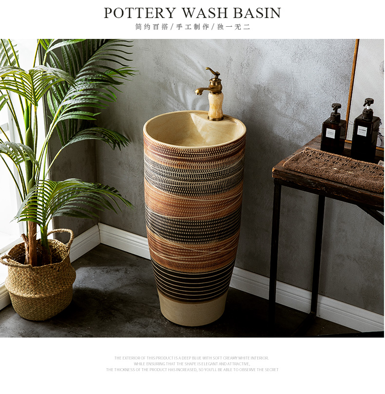 Restore ancient ways is suing basin one courtyard floor pillar lavabo sinks ceramic simple wash one pool