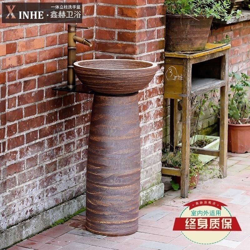 Lavabo ceramic basin of pillar type commode landing a body art restoring ancient ways small toilet balcony vertical column basin