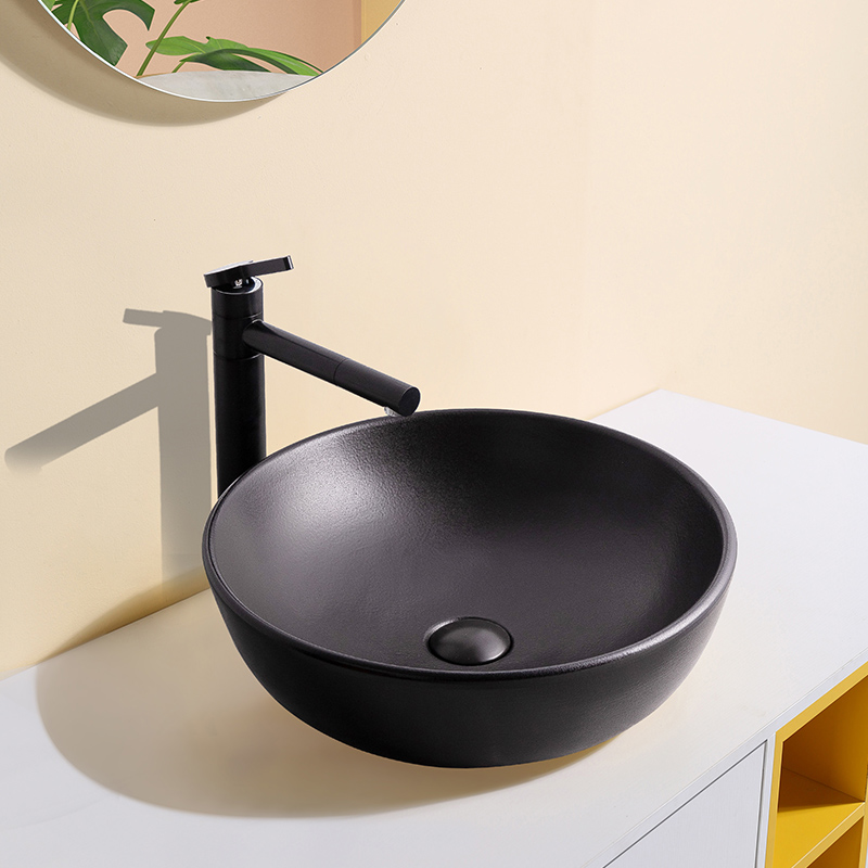 Northern wind stage basin ceramic lavabo single household simple circular basin, art basin bathroom sinks