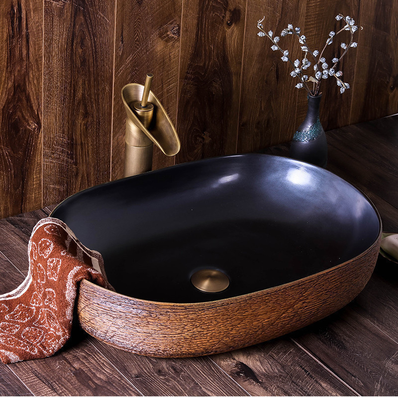 The stage basin of jingdezhen ceramic lavabo oval home European art creative hotel toilet lavatory