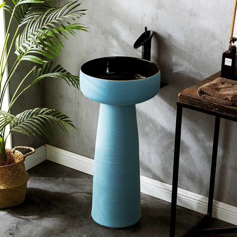 Engraving Textured Dressing Room Washbasin Floor Type Terrace Basin Integrated Outdoor Patio Minima Balcony Pool Simple Washbasin